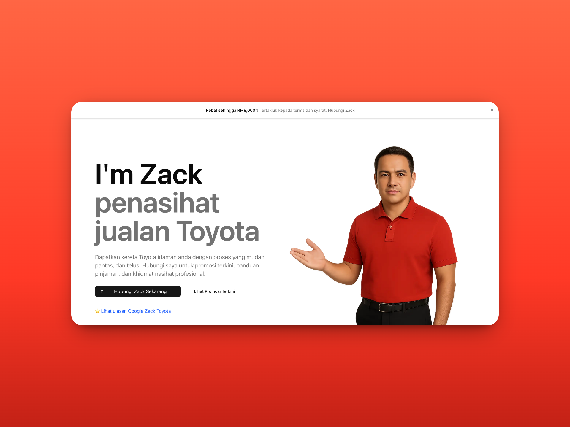 Toyota KL Landing Page